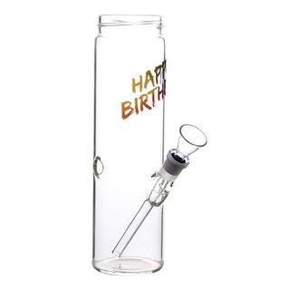 Glas Bottle Bong - Happy Birthday - 22cm