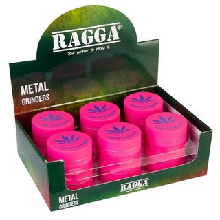 Grinder Alu Pink Hemp Leaf - 40mm - 3 Layers - Display...