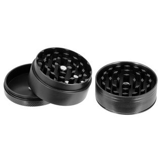 Grinder Alu Schwarz USB Feuerzeug - 50mm - 3 Layers
