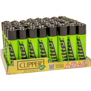 Jilter - Clipper Feuerzeug - Neon Green - Display (48 Stk.)