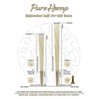 Pure Hemp - Unbleached Hemp Cones - King Size - Box (1000 Stk.)