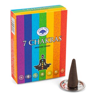 R�ucherkegel - Green Tree - 7 Chakras (12 x 10 Stk.)