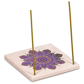 R�ucherst�bchenhalter - Sandstein viereckig - Mandala...