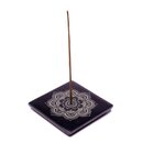 R�ucherst�bchenhalter - Speckstein viereckig - Mandala...