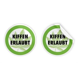 Sticker - KIFFEN ERLAUBT (10 Stk.)