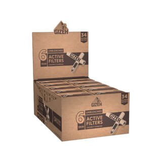 GIZEH Unbleached Active Filter 6mm (10 x 34 Stk.)