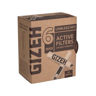 GIZEH Unbleached Active Filter 6mm (10 x 34 Stk.)