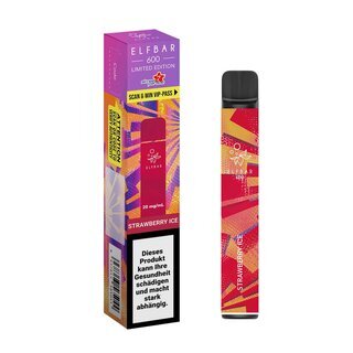 ElfBar EinwegVape 20mg - 600 STP Strawberry Ice (1 Stk)