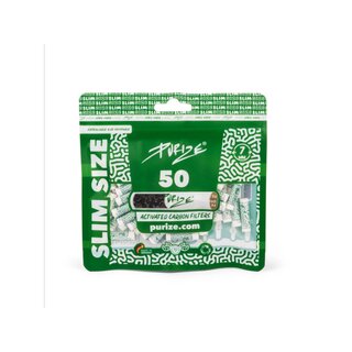Purize Aktivkohlefilter Slim 7mm - white (50 Stk.)