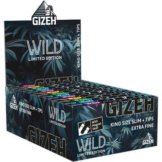 GIZEH KingSize Slim +Tips - Wild (26 x 34Stk)