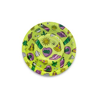 FireFlow - Metal Coffeeshop Ashtray - S - 420 Pattern Green13.6cm (1 Stk.)