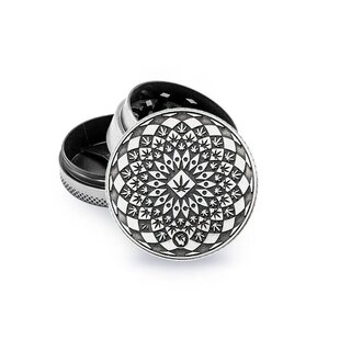 FireFlow - Metal Grinder 4cm 3P - Silver - Leaf Pattern...