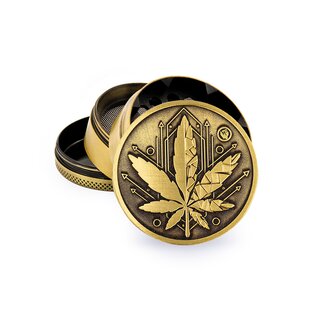 FireFlow Grinder Metal 50mm - 4Parts Gold Geometrical Leaf (1 Stk)
