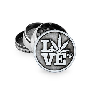 FireFlow Grinder Metal 50mm - 4Parts Silver 420 Love (1 Stk)