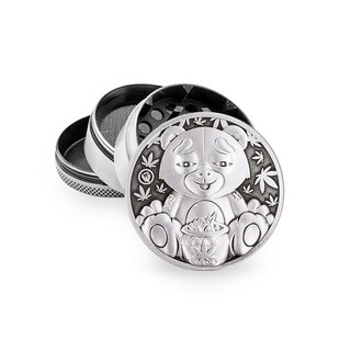 FireFlow Grinder Metal 50mm - 4Parts Silver 420 Teddy (1 Stk)
