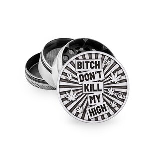 FireFlow - Metal Grinder 5cm 4P - Silver - Bitch Dont Kill My High (1 Stk.)