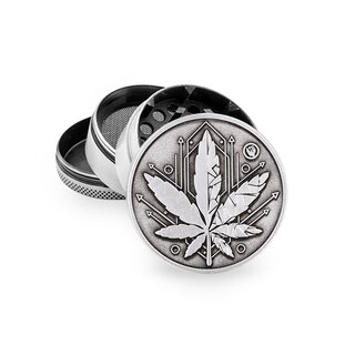 FireFlow Grinder Metal 50mm - 4Parts Silver Geometrical Leaf (1 Stk)
