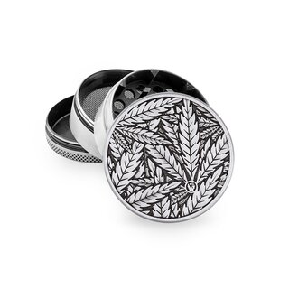 FireFlow Grinder Metal 50mm - 4Parts Silver Leaves 33 (1...