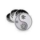 FireFlow Grinder Metal 50mm - 4Parts Silver Yin Yang (1 Stk)