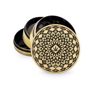 FireFlow - Metal Grinder 6cm 4P - Gold - Leaf Pattern (1 Stk.)