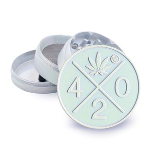 FireFlow Grinder Metal 60mm - 4Parts Icy Pearl 420 Logo...