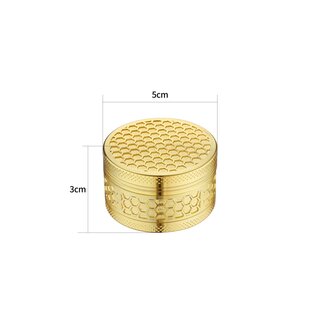 ChampHigh Grinder Alu 50mm - 3Parts Golden Honeycomb (1 Stk)