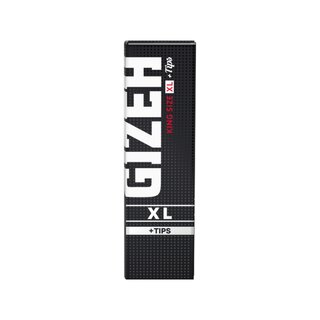 GIZEH KingSize XL +Tips - Black (26 x 34Stk)