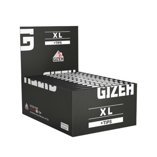 GIZEH KingSize XL +Tips - Black (26 x 34Stk)