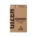 GIZEH Rolls Slim +Tips - Unbleached (20 x 5m + 50Stk)