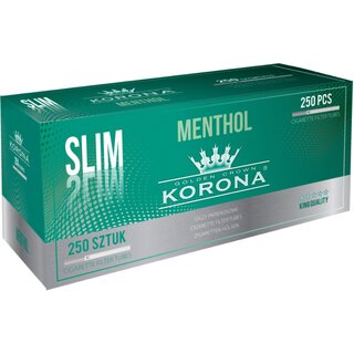 NP1812 Korona Zig. H�lsen Slim Menthol (250 Stk.)