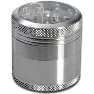 Grinder Alu 50mm - 4Parts Silver with Window (1 Stk)