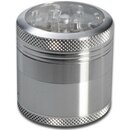 Alu Grinder 4-teilig 50mm Silber mit Fenster