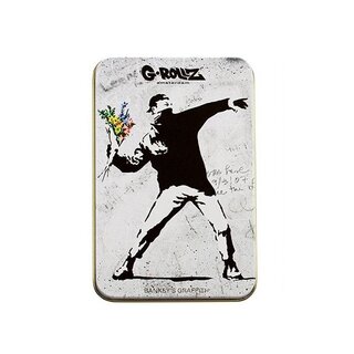 Banksy Flower Thrower Dose 13.5cm x 8.5cm x 3cm