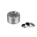 Dreamliner Grinder Alu 40mm - 3Parts Hemp Leaf Silver (1...