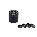 Dreamliner Grinder Alu 40mm - 4Parts Hemp Leaf Black (1 Stk)