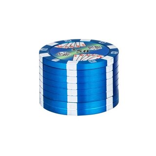 Alu Grinder 3-teilig 40mm Poker Chips Blau