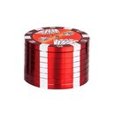 Alu Grinder 3-teilig 40mm Poker Chips Rot