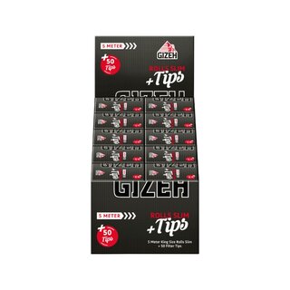 GIZEH Rolls Slim +Tips - Black (20 x 5m +50Stk)