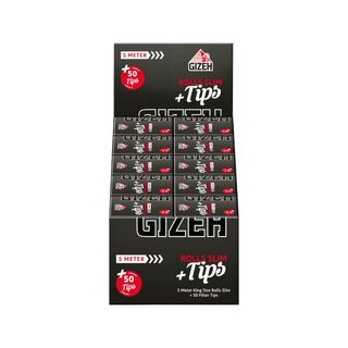 GIZEH Rolls +Tips - Black (20 x 5m +50Stk)