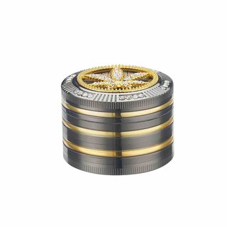 Grinder Alu 50mm - 4Parts Bling Bling Hemp Leaf (1 Stk)