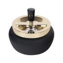 Drehaschenbecher Metall 13cm - Schwarz/Gold (1 Stk)