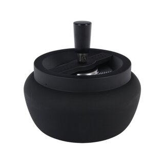 Drehaschenbecher Metall 11cm - Schwarz Matt (1 Stk)