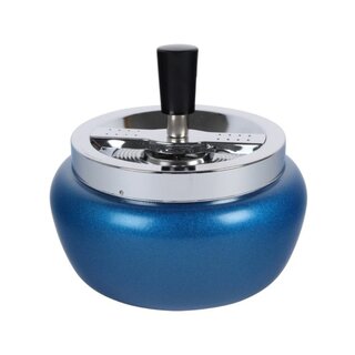 Drehaschenbecher Metall 11cm - Blau Metallic (1 Stk)