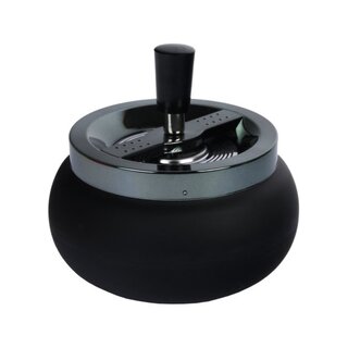 Drehaschenbecher Metall 13cm - Schwarz (1 Stk)