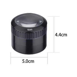 ChampHigh Grinder Alu 50mm - 4Parts Black with Magnifier (1 Stk)