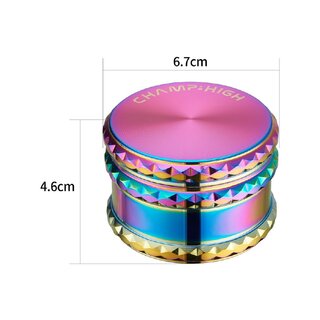 ChampHigh Grinder Alu 65mm - 4Parts Big Rainbow (1 Stk)